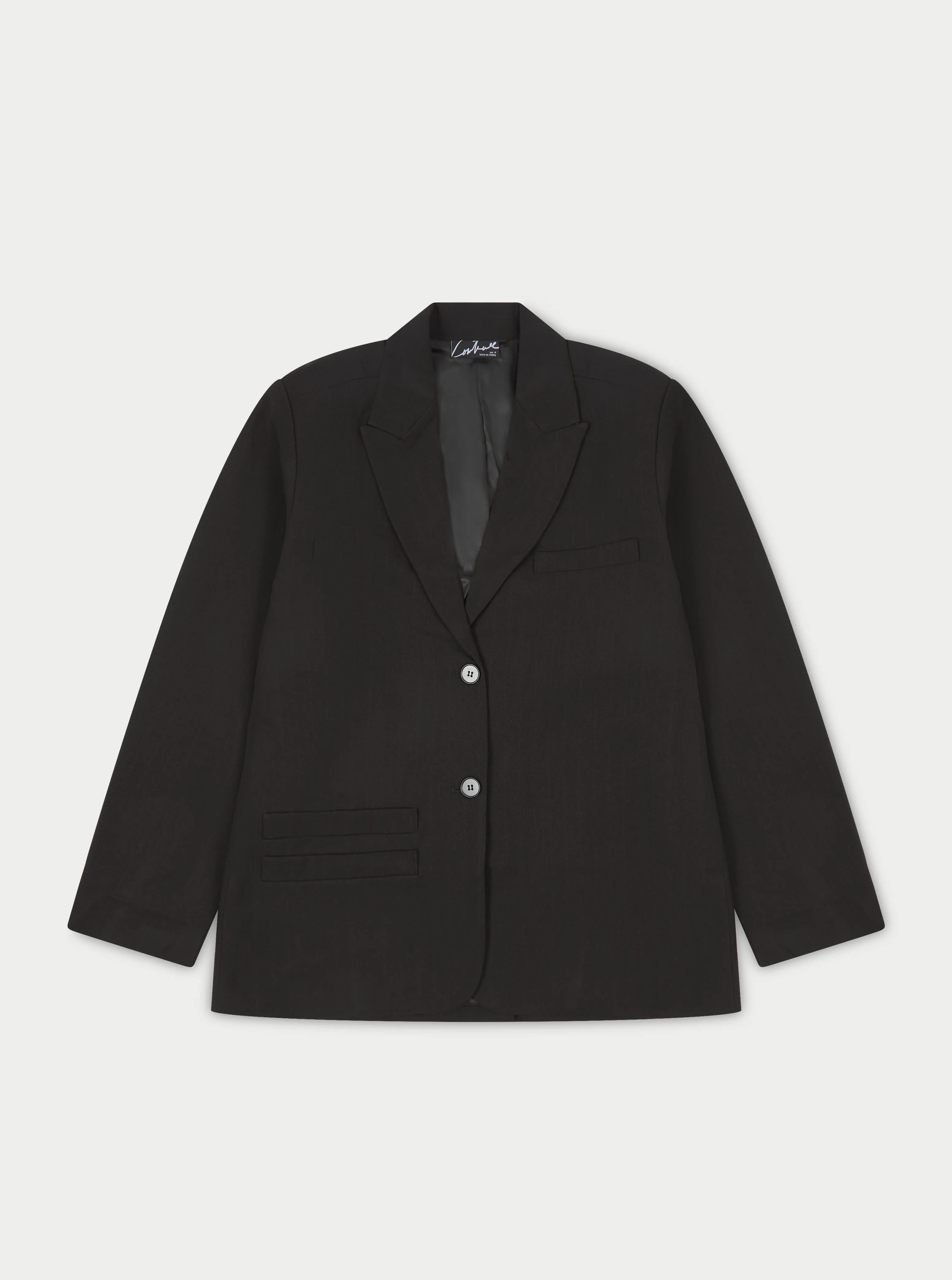 OVERSIZED STRUCTURED BLAZER - BLACK