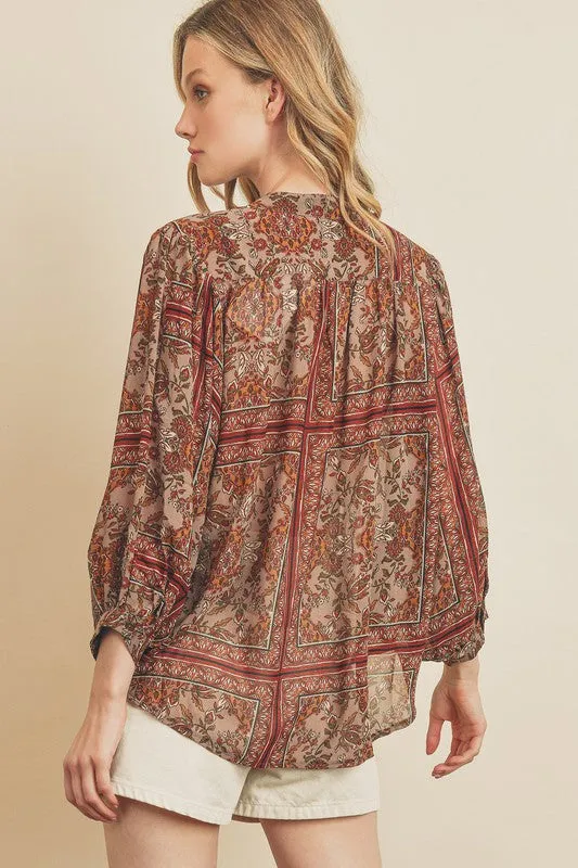 Paisley Print Blouse