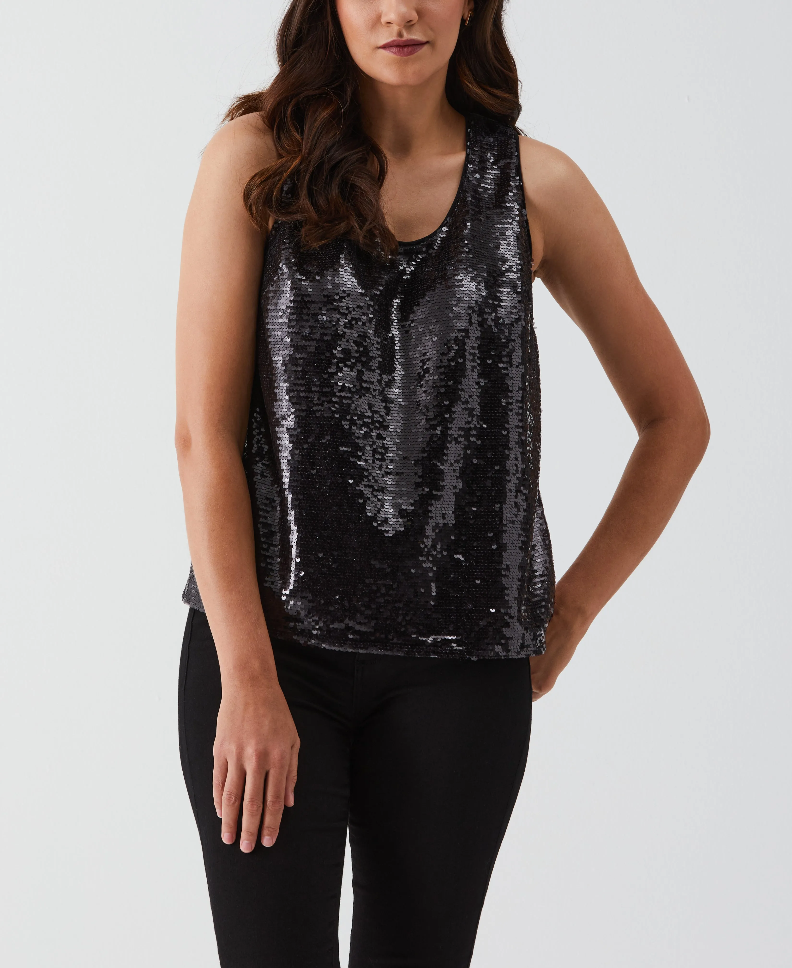 Petite Sequin Tank Top