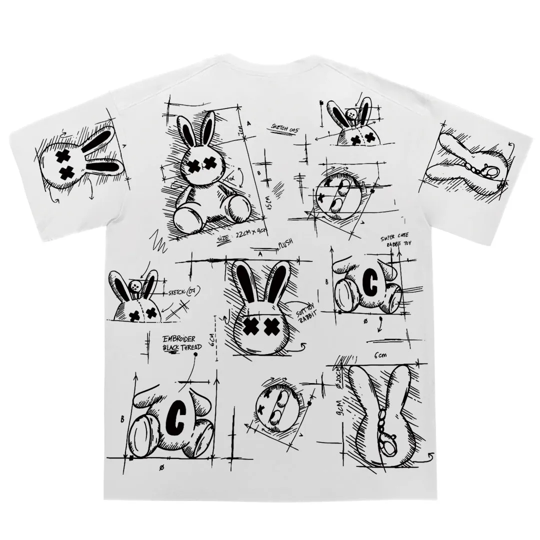 "RCL Comic Rabbit " Drop-Shoulder Oversized Tee - 2818