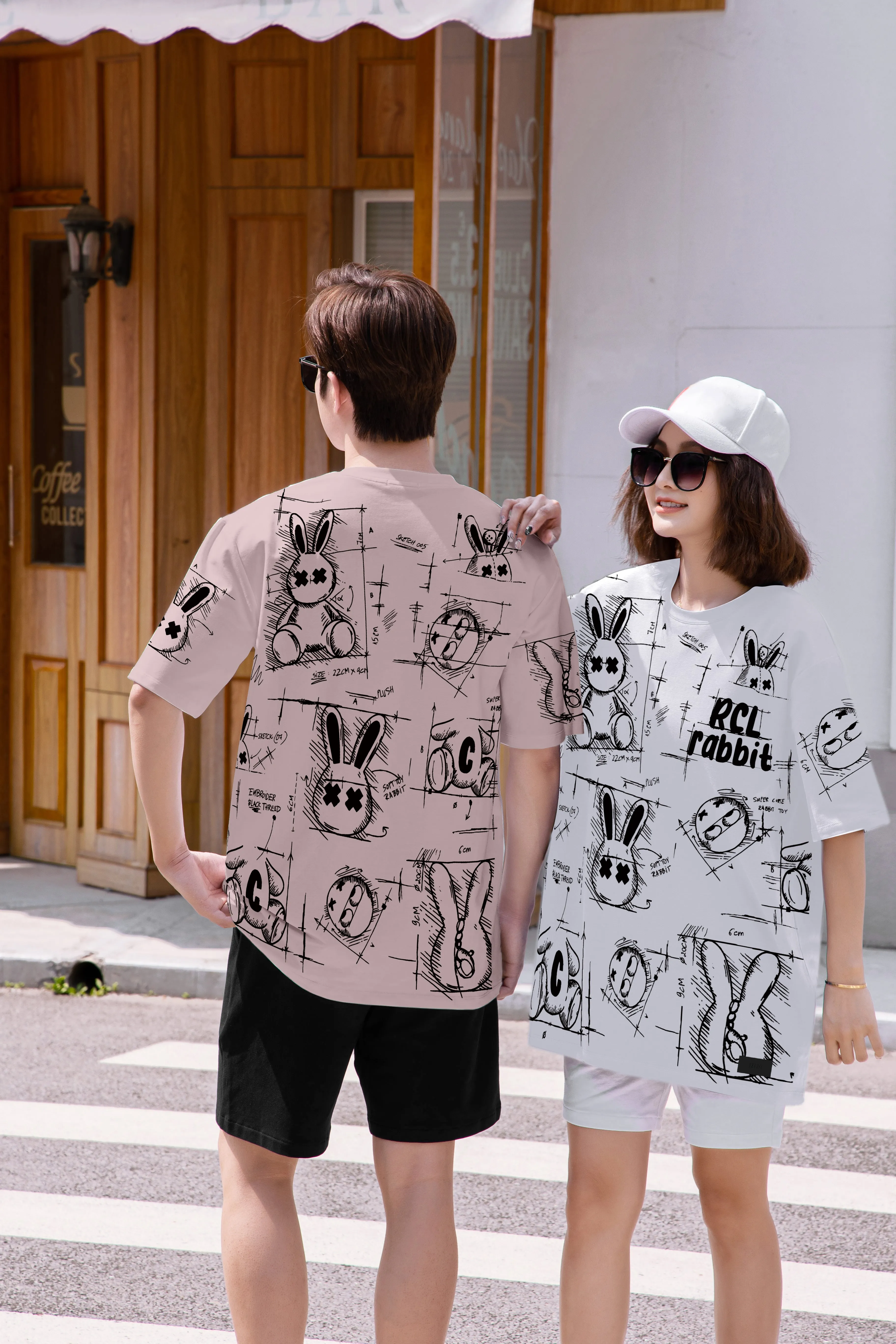 "RCL Comic Rabbit " Drop-Shoulder Oversized Tee - 2818