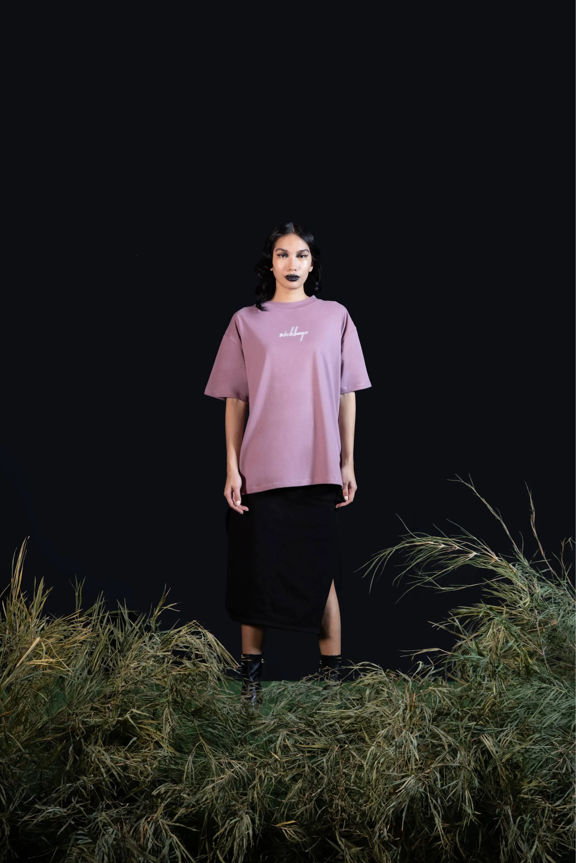 RELAXED DROP SHOULDER TEE - MAUVE