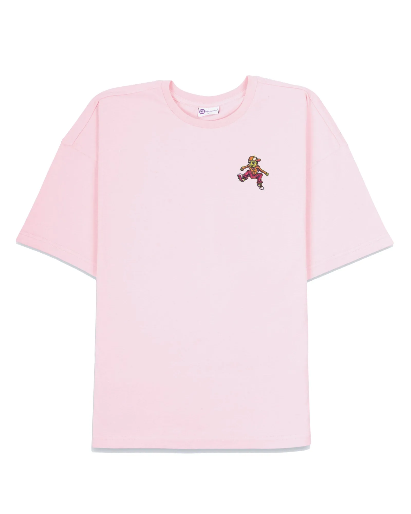 Robo Skater Drop Shoulder Crew: Baby Pink