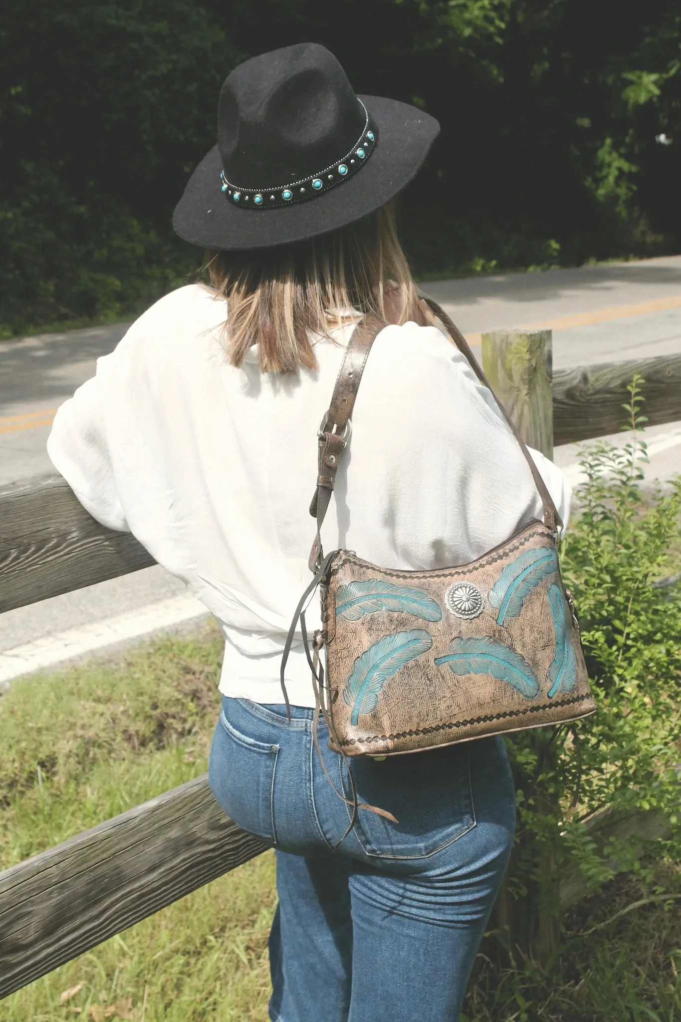 Sacred Bird Zip-Top Shoulder Bag