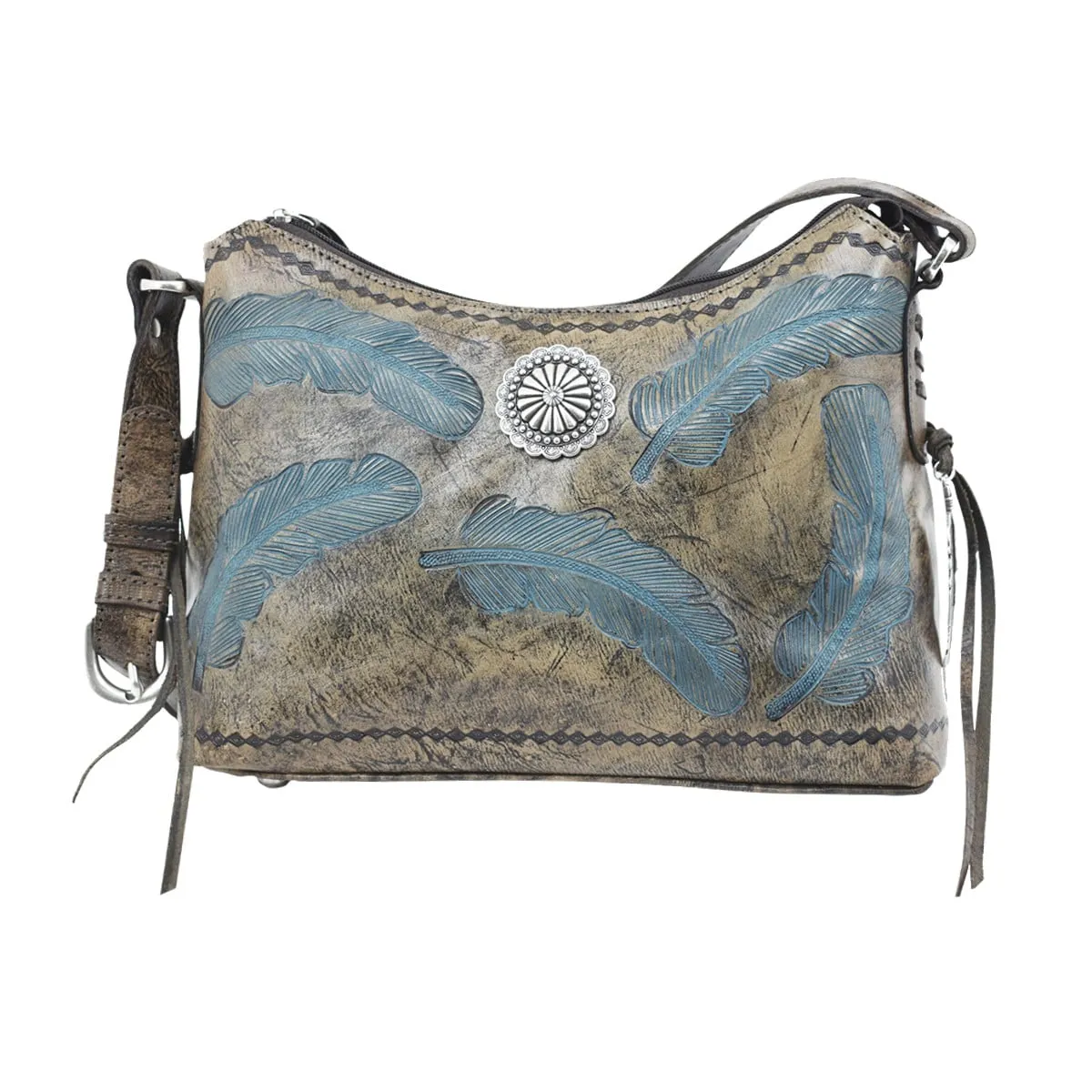 Sacred Bird Zip-Top Shoulder Bag