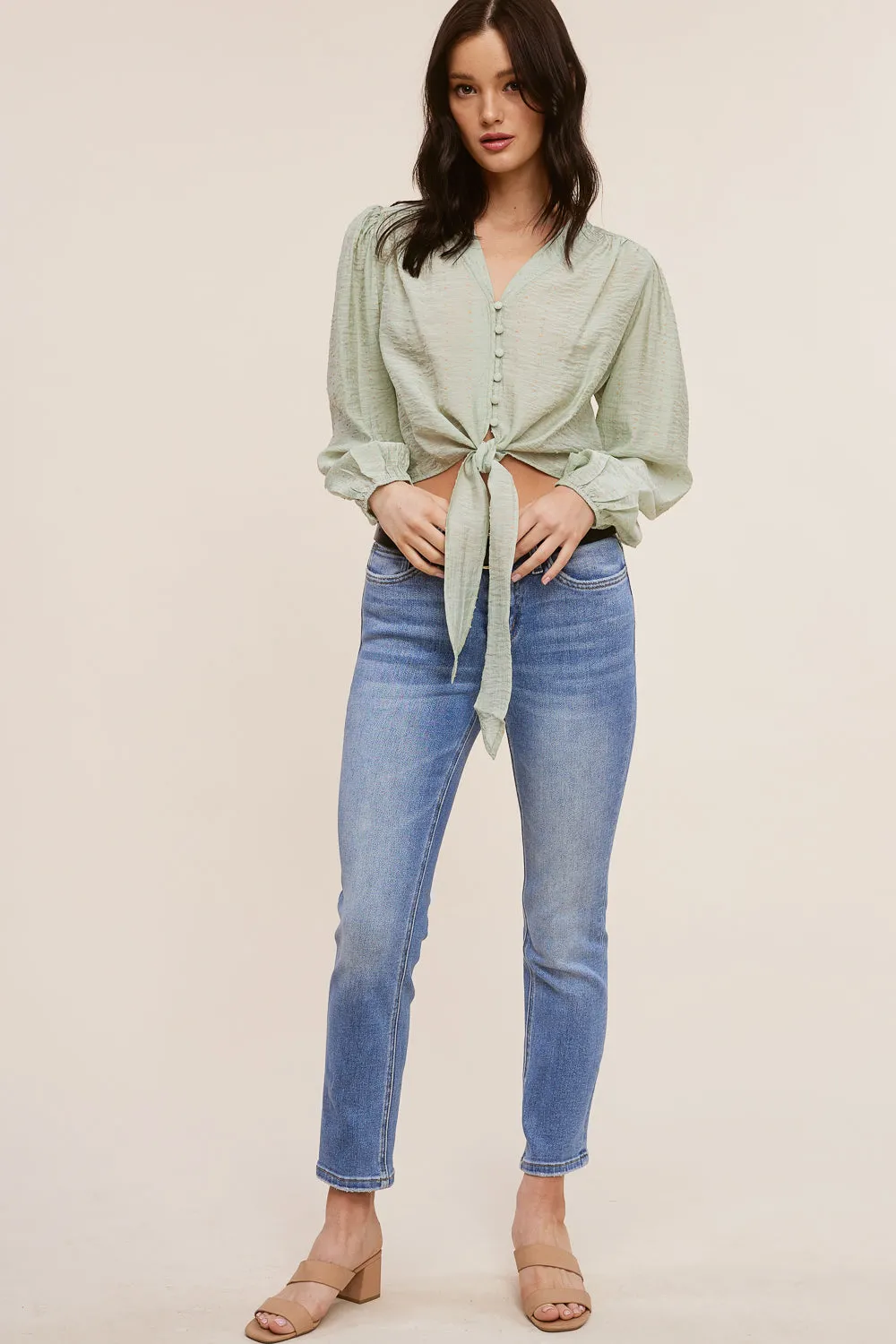 Sage Cropped Blouse