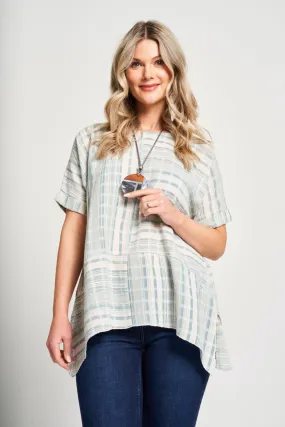 Saloos Drop Shoulder Panelled Top with Necklace