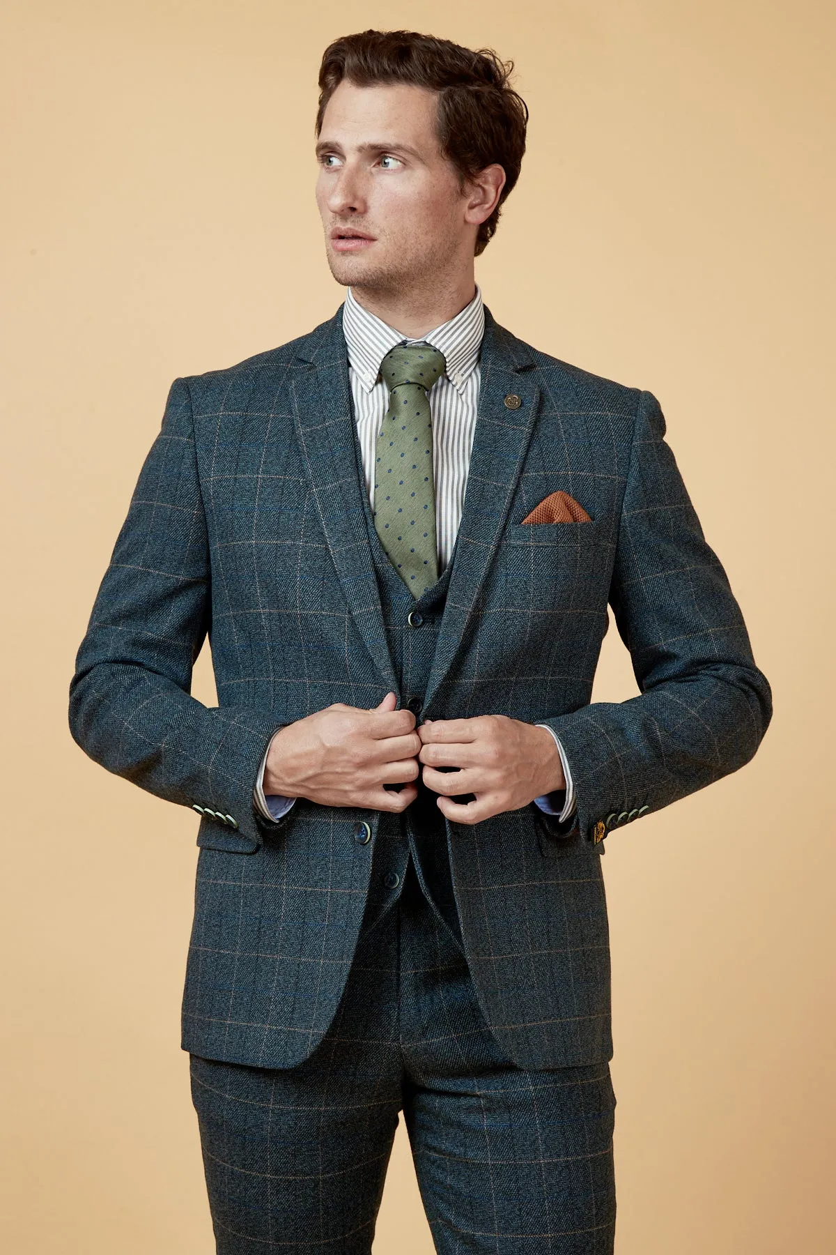 SCOTT - Blue Tweed Check Blazer