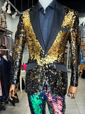 sequin blazer men, Gold