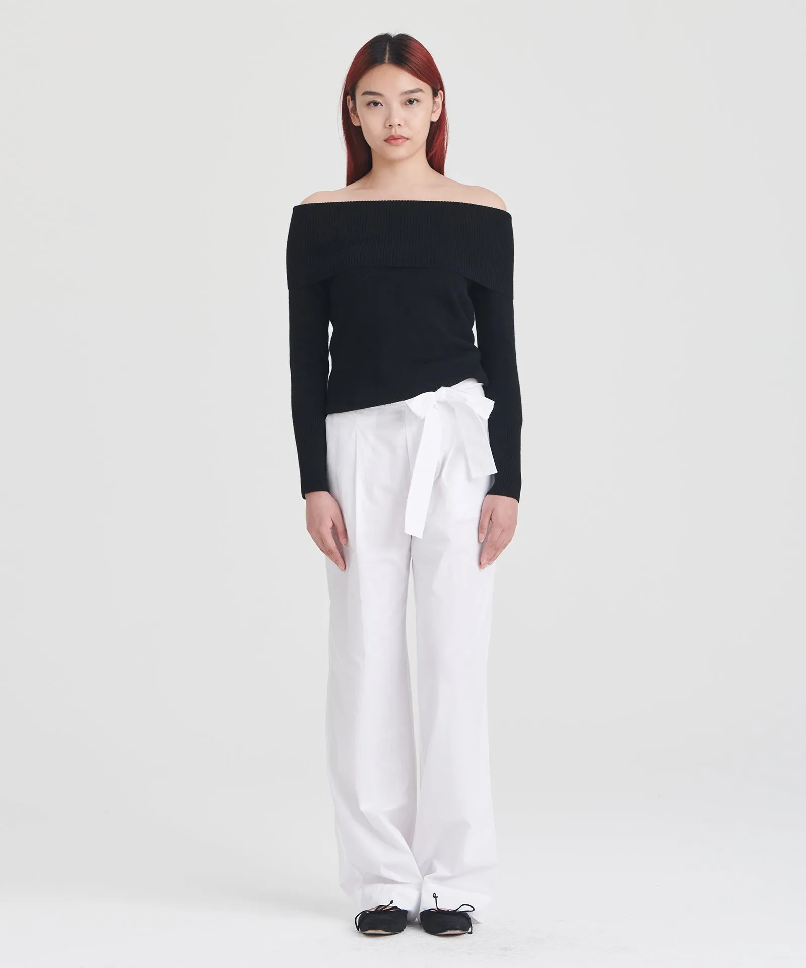 Signature Cashmere Off The Shoulder Sweater