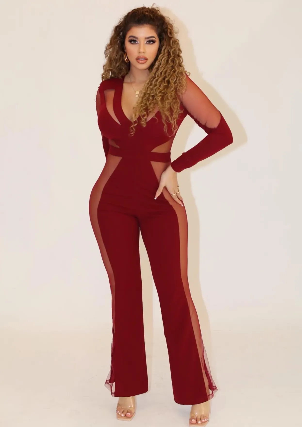 Stacy Mesh Contrast Jumpsuit