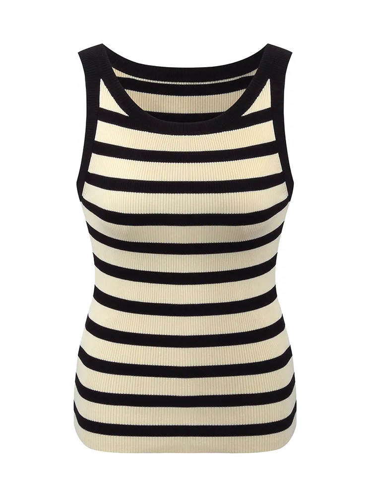 Striped Knitted Women Tank Top