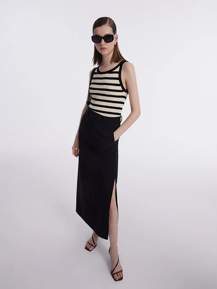 Striped Knitted Women Tank Top