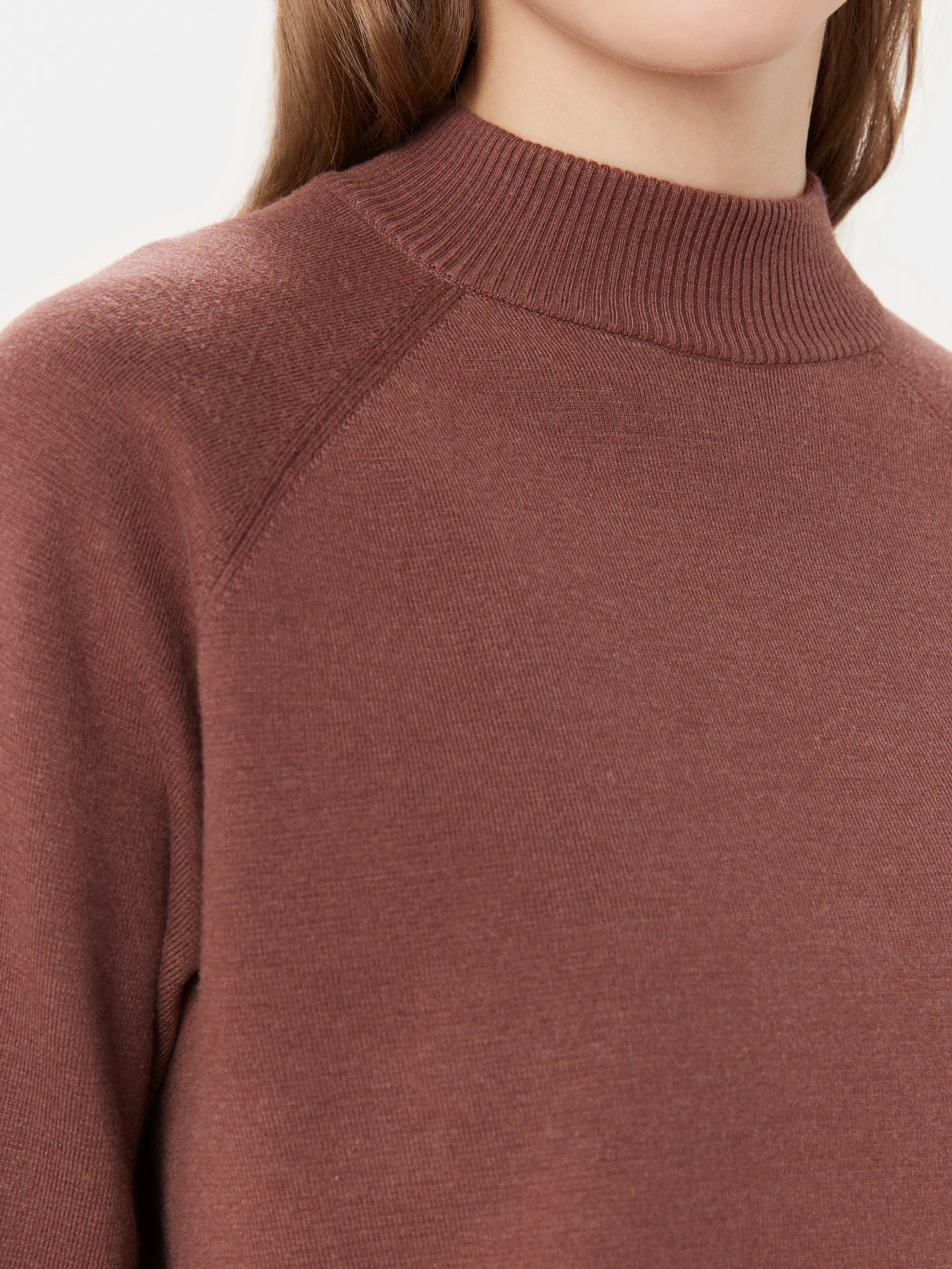 The Compact Mock Neck Sweater in Chestnut