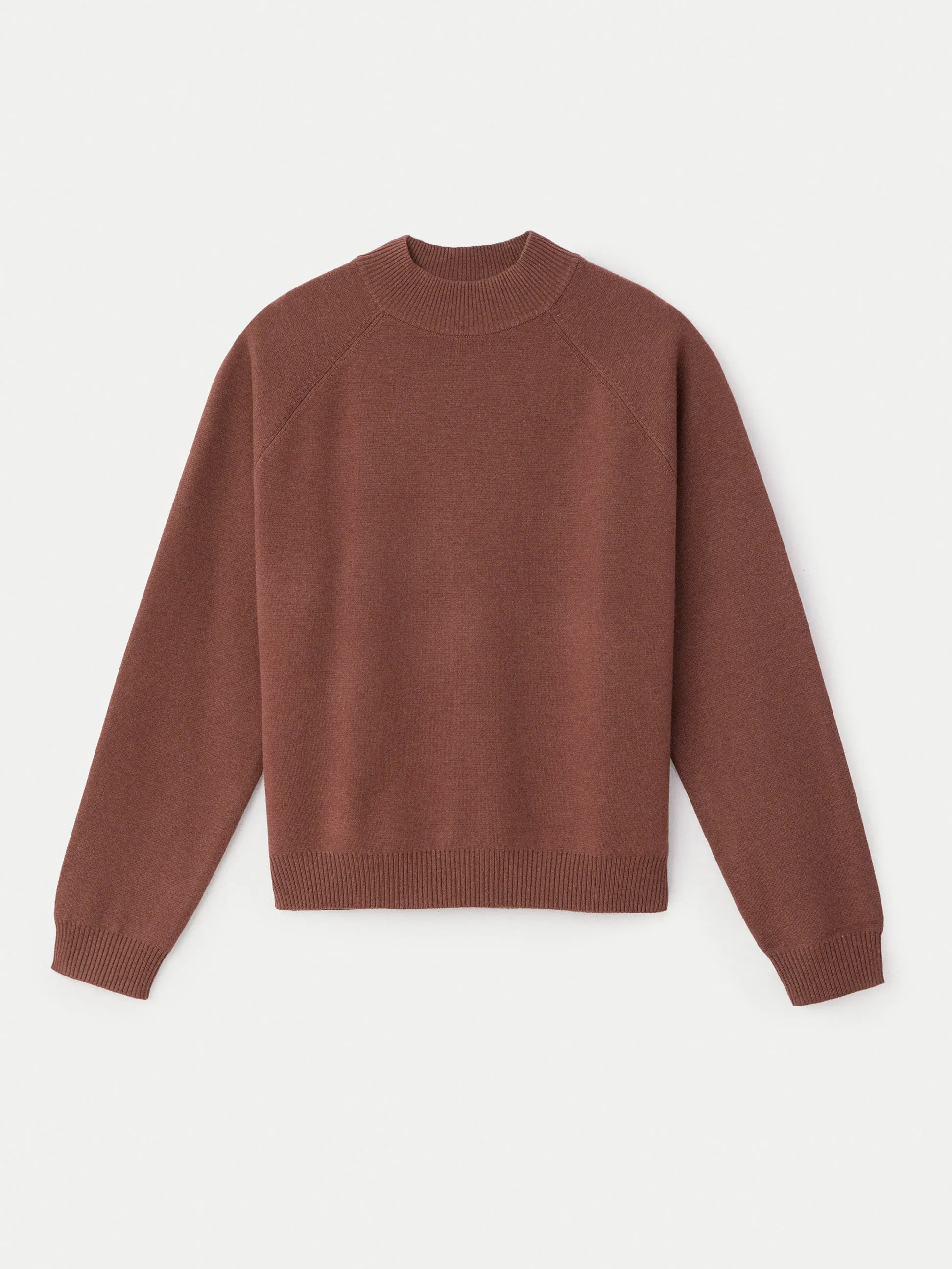 The Compact Mock Neck Sweater in Chestnut