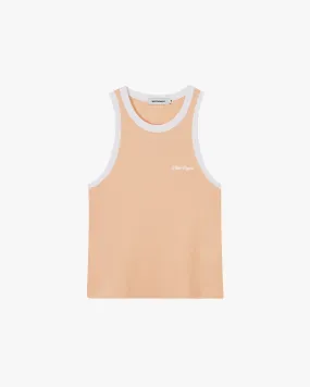 WAFFLE TANK TOP PEACH