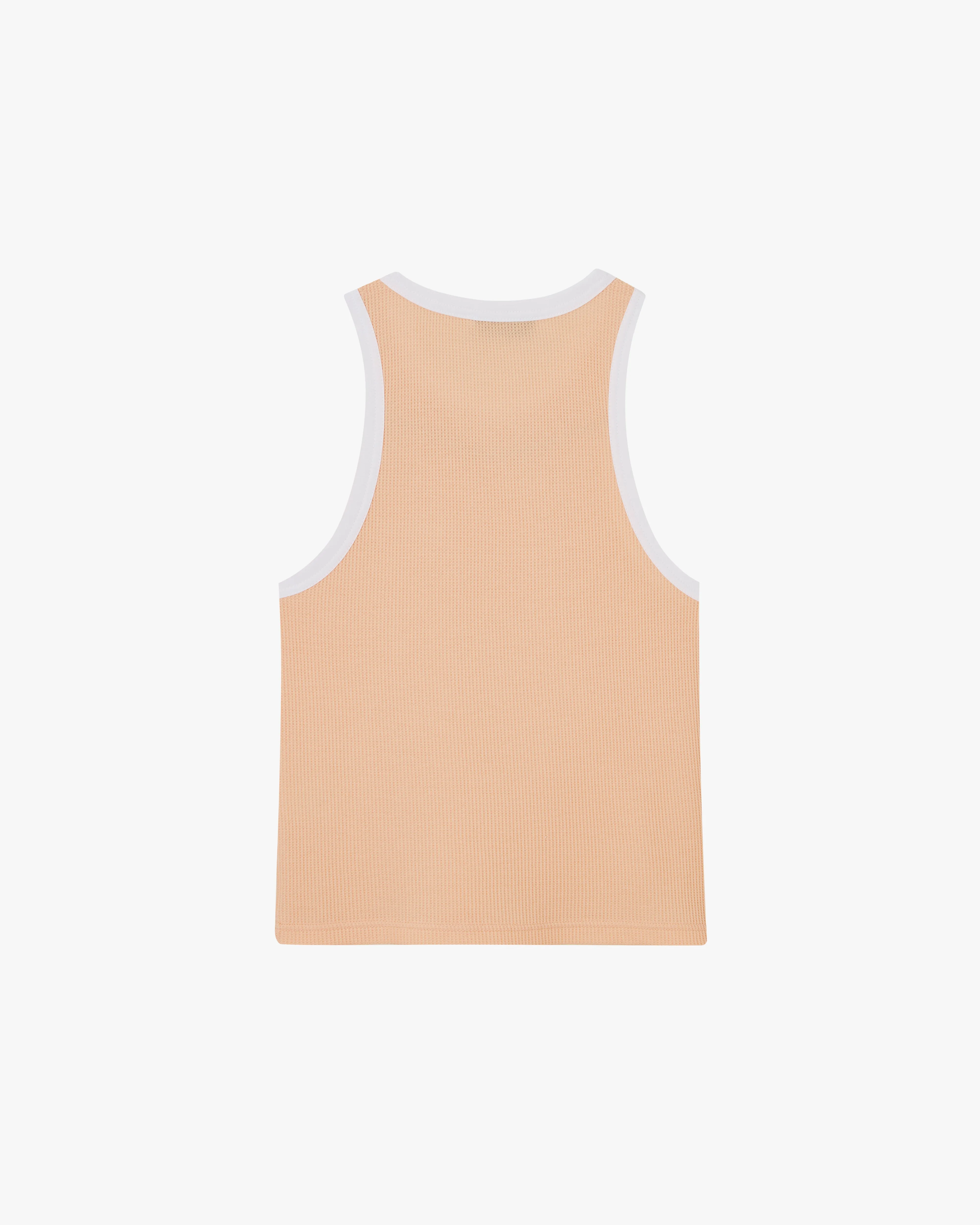 WAFFLE TANK TOP PEACH