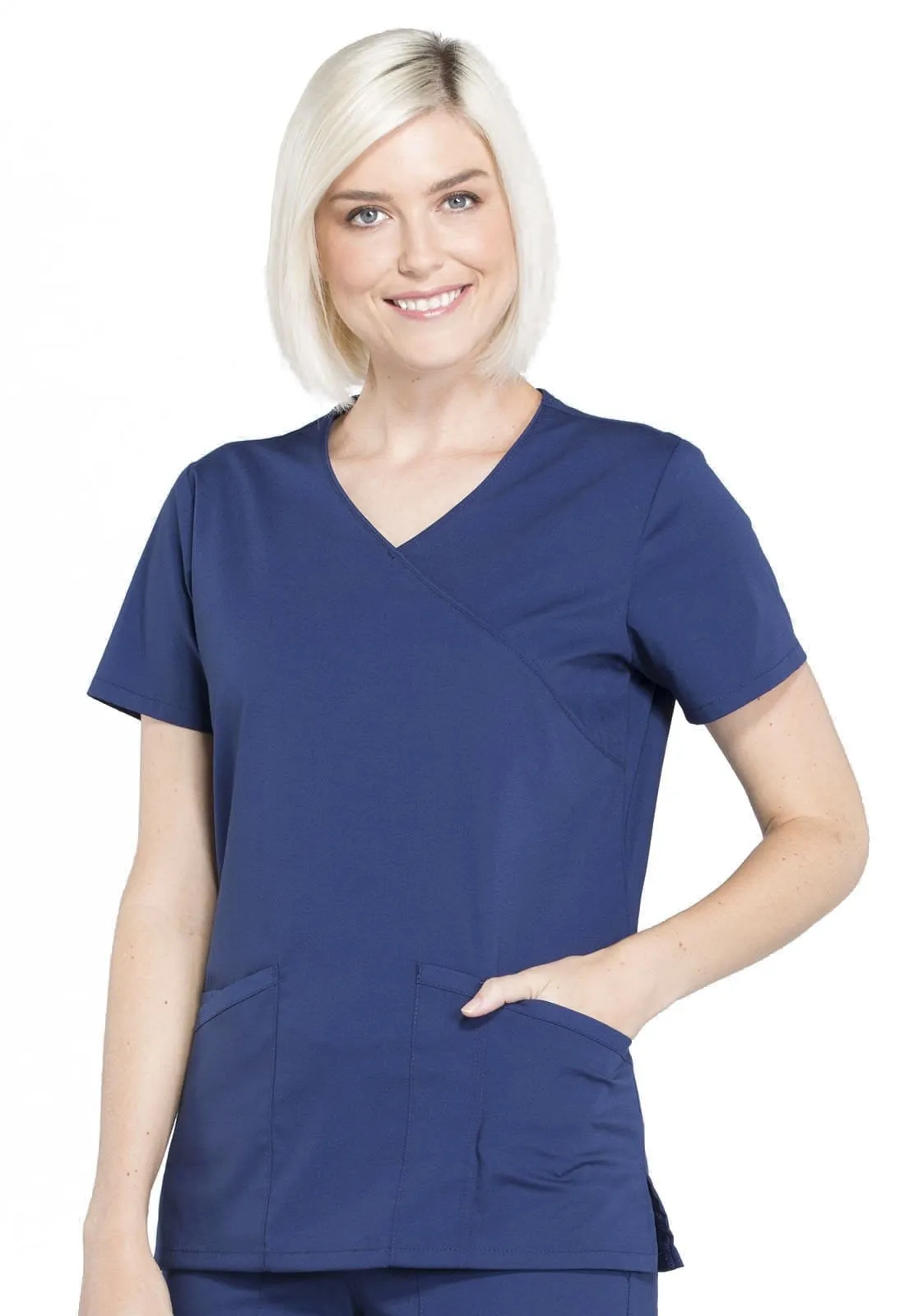 WW Professionals  Mock Wrap Scrub Top WW655