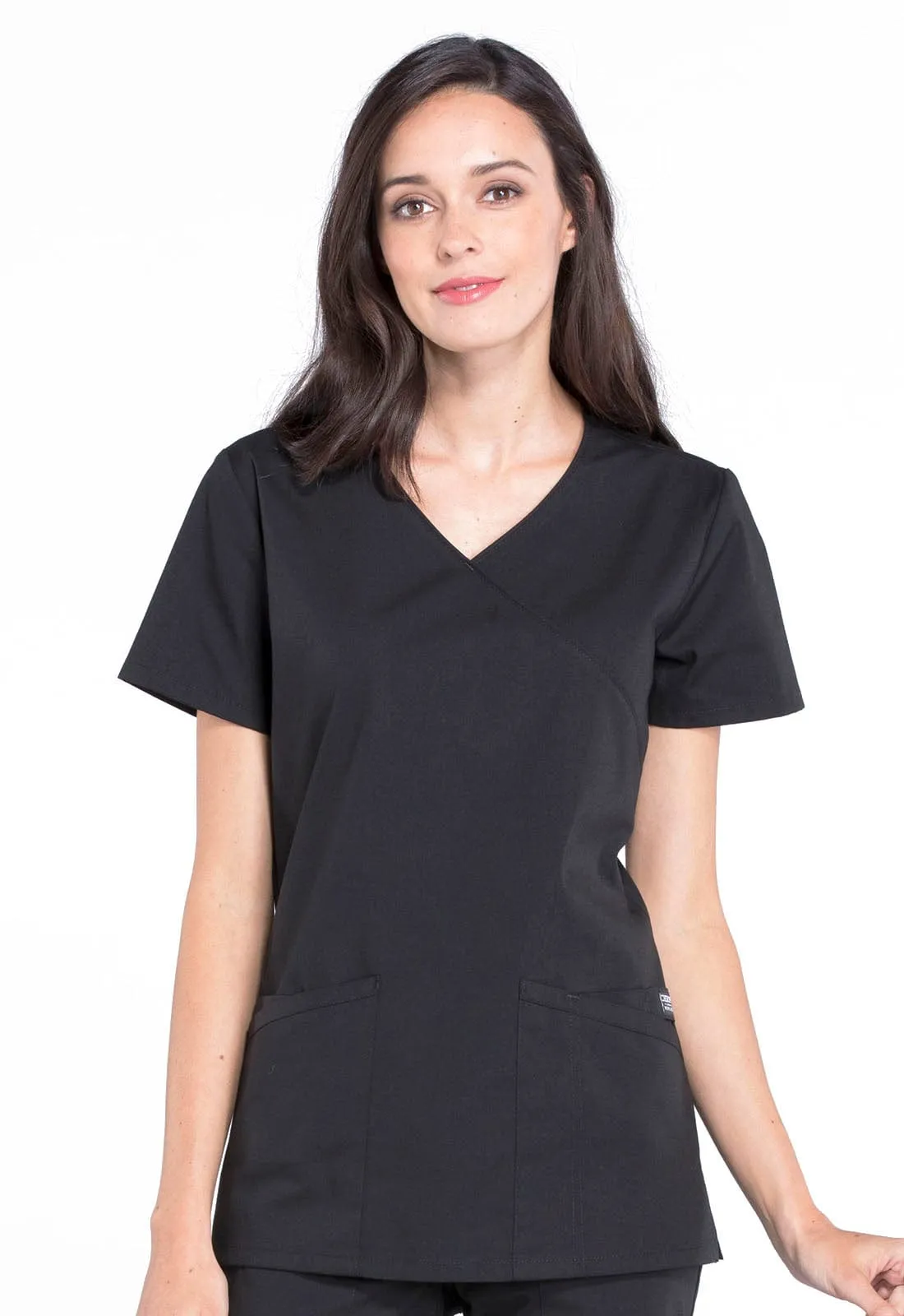 WW Professionals  Mock Wrap Scrub Top WW655