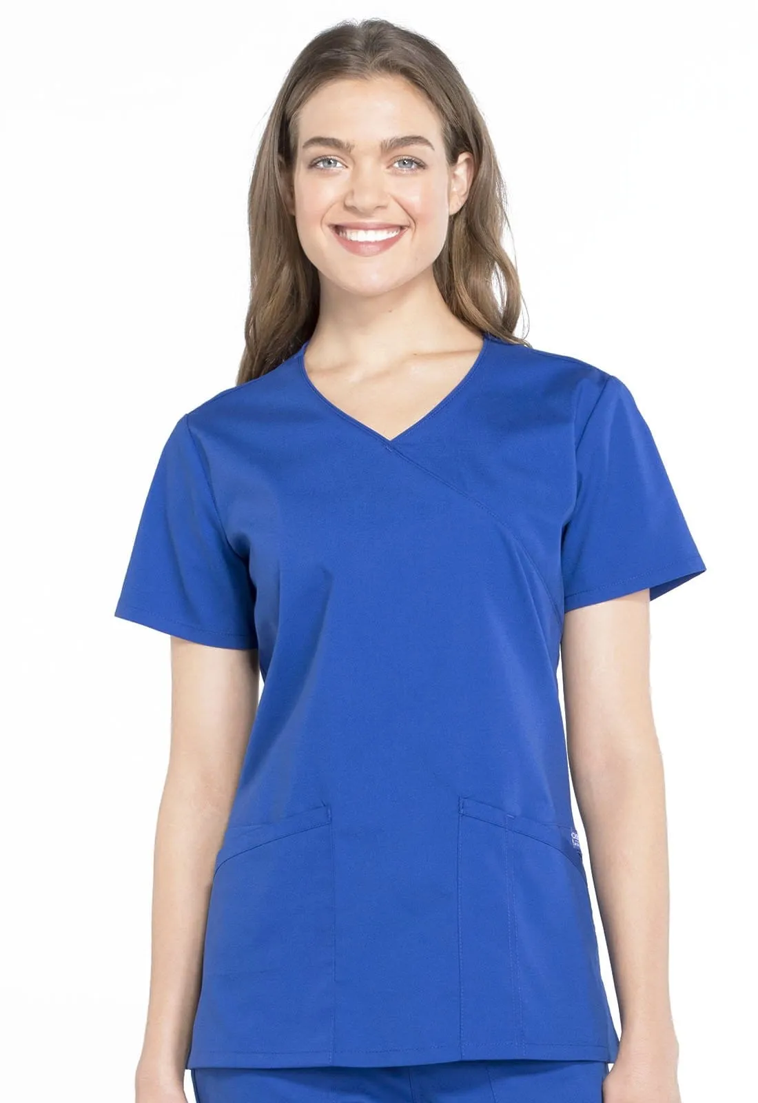 WW Professionals  Mock Wrap Scrub Top WW655